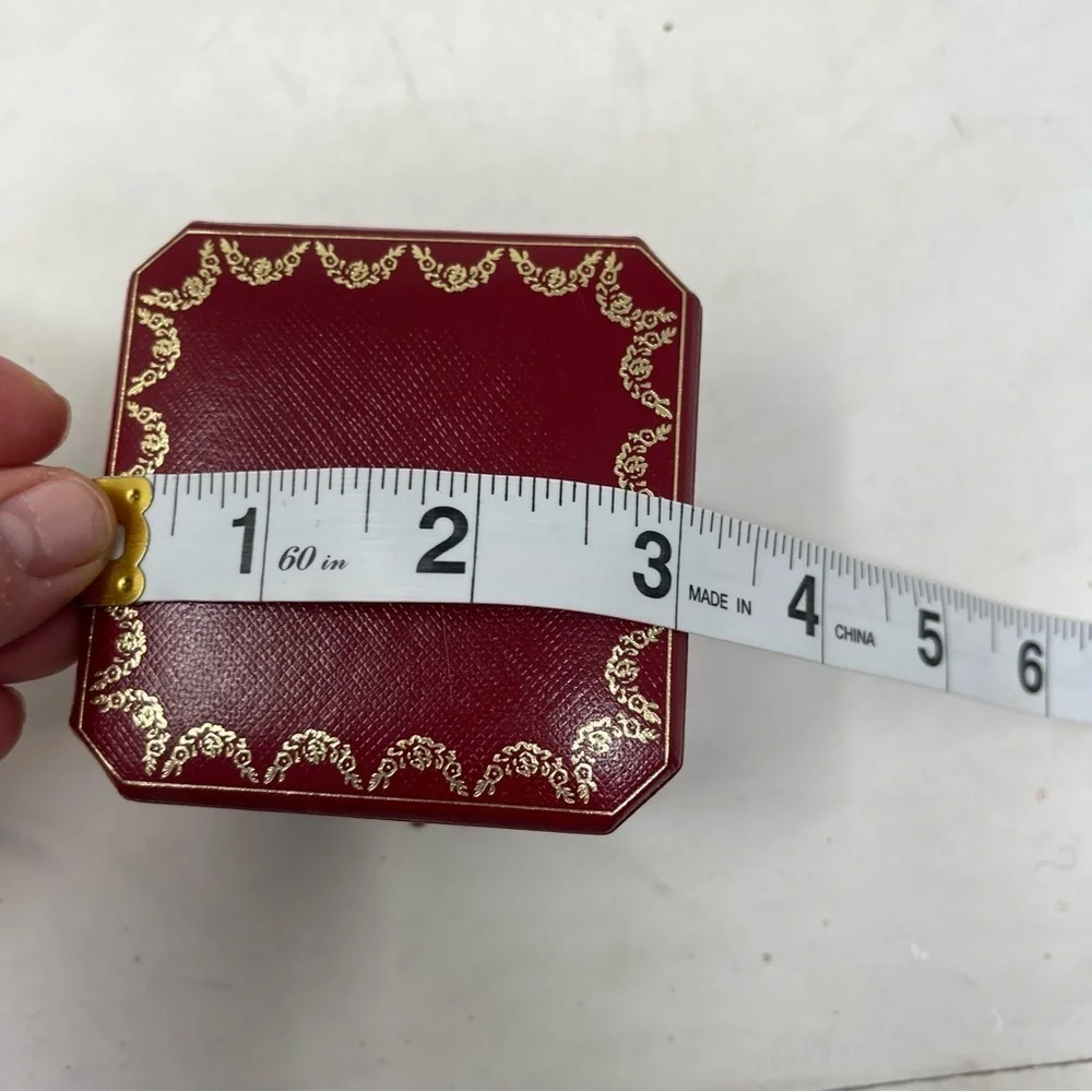Cartier red gold ring empty box 3x3